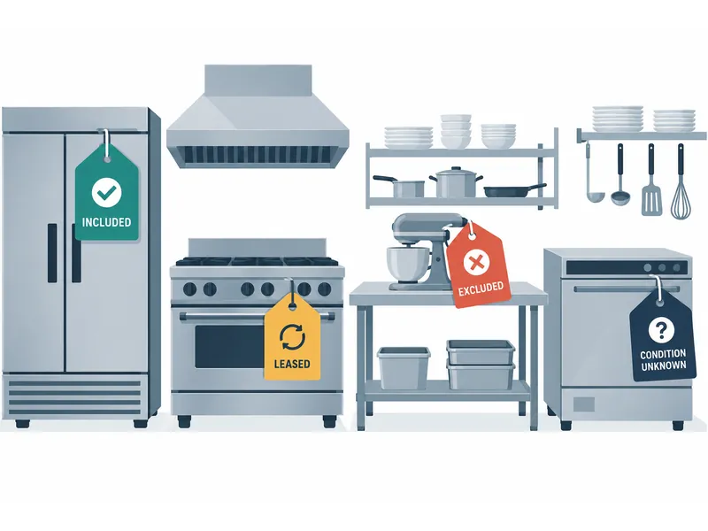 Équipement de restaurant inclus : quoi vérifier avant l’achat